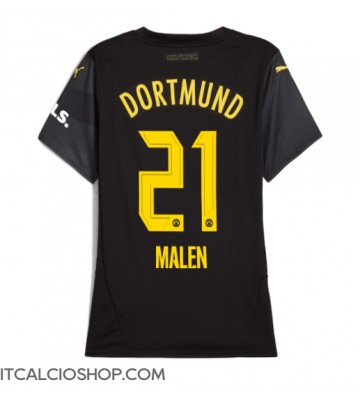 Borussia Dortmund Donyell Malen #21 Seconda Maglia Femmina 2024-25 Manica Corta